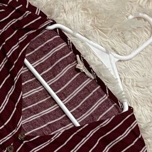 Striped Burgundy Women's Top